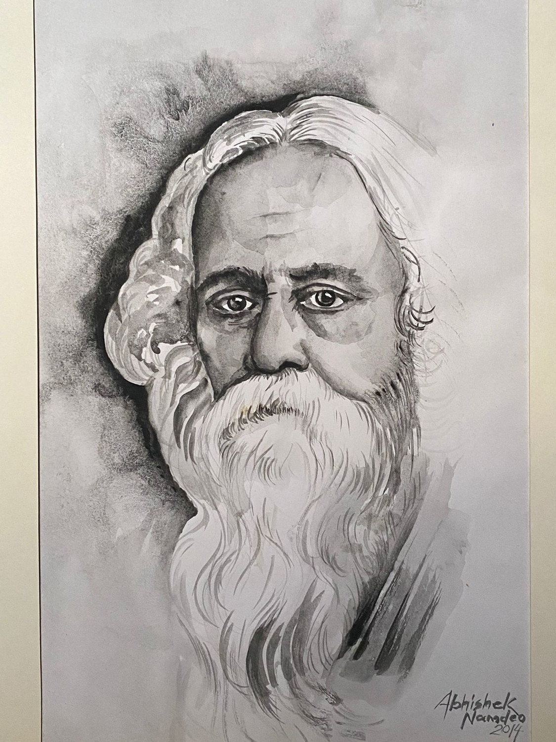 Rabindranath Tagore Drawing by Pushpita Sengupta | Saatchi Art